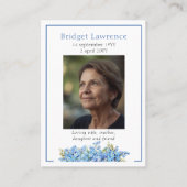Forget-me-not Flower Memorial Psalm 23 Prayer Card Visitekaartje (Voorkant)