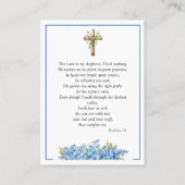 Forget-me-not Flower Memorial Psalm 23 Prayer Card Visitekaartje (Achterkant)