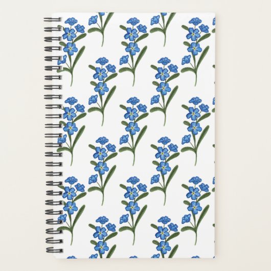 Forget Me Not Flower Planner - wit patroon (Voorkant)