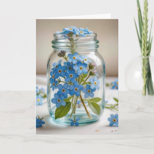 Forget-Me-Not Flowers om aan je te denken Kaart (Voorkant)