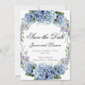 Forget-Me-Not Flowers Waterverf Elegant Script Save The Date (Voorkant)