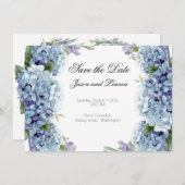 Forget-Me-Not Flowers Waterverf Elegant Script Save The Date (Voorkant / Achterkant)