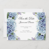 Forget-Me-Not Flowers Waterverf Elegant Script Save The Date (Voorkant)