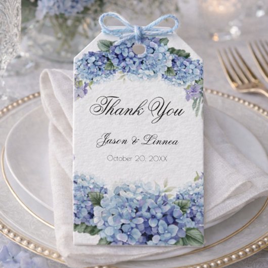 Forget-Me-Not Flowers Waterverf Elegante bruiloft Cadeaulabel