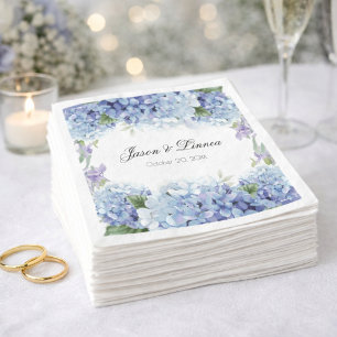 Forget-Me-Not Flowers Waterverf Elegante bruiloft Servet