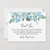 Forget me not Funeral Thank You Card Bereavement Bedankkaart (Voorkant)