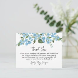 Forget me not Funeral Thank You Card Bereavement Bedankkaart