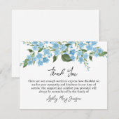 Forget me not Funeral Thank You Card Bereavement Bedankkaart (Voorkant / Achterkant)