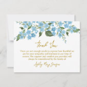 Forget me not Funeral Thank You Card Bereavement Bedankkaart (Voorkant)