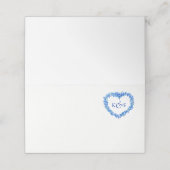 Forget me not heart art monogram wedding blue plaatskaartje (Buitenkant ongevouwen)