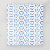 Forget me not heart art monogram wedding blue plaatskaartje (Binnenkant ongevouwen)
