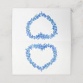 Forget-me-not heart art wedding blue white plaatskaartje (Buitenkant ongevouwen)