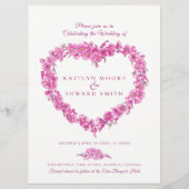 Forget-me-not heart art wedding pink white kaart (Voorkant)