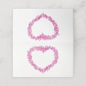 Forget-me-not heart art wedding pink white plaatskaartje (Buitenkant ongevouwen)