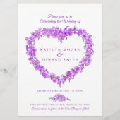Forget-me-not heart art wedding purple white kaart (Voorkant)