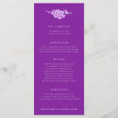 Forget-me-not heart purple white wedding menus menu (Achterkant)