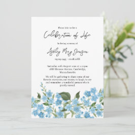 Forget me not Herdenkingsdienst Funeral Kaart