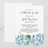 Forget me not Herdenkingsdienst Funeral Kaart (Voorkant / Achterkant)
