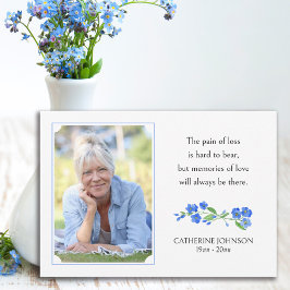Forget me Not Herinneringen aan liefde Foto Rouwka Bedankkaart
