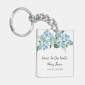 Forget me not Memorial Funeral Photo Keychain (Voorkant Links)