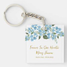 Forget me not Memorial Funeral Photo Keychain
