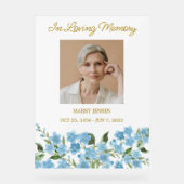 Forget me not Memorial Photo Funeral Acryl Bord (Voorkant)