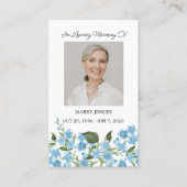 Forget me not Memorial Photo Funeral Prayer Card Visitekaartje (Voorkant)