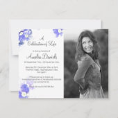 Forget-Me-Not Photo Celebration of Life Kaart (Voorkant)