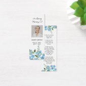 Forget me not Photo Funeral Memorial Bookmark Mini Visitekaartjes (Bureau)