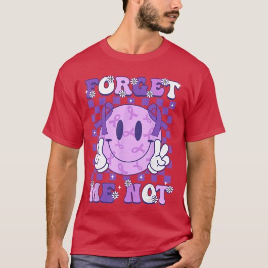 Forget Me Not Smile Face Alzheimer Awareness Suppo T-shirt (Voorkant)