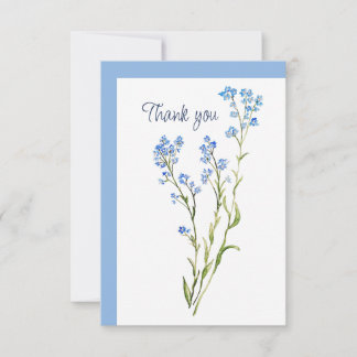 Forget me not Thank you Watercolor Garden Flower Bedankkaart