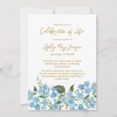 Forget me not viering van het leven rouwdienst kaart (Voorkant)
