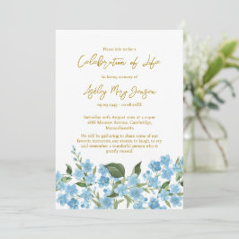 Forget me not viering van het leven rouwdienst kaart