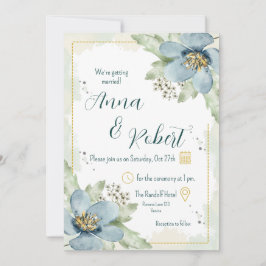Forget-Me-Not Watercolour Florals Wedding  Kaart