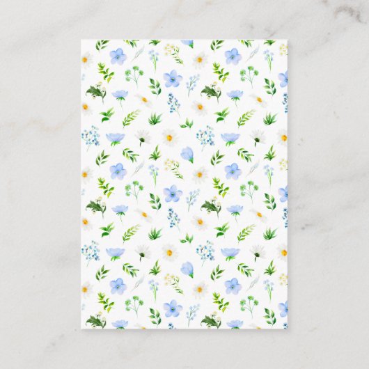 Forget-Me-Nots and Daisies Baby Book Request Informatiekaartje (Achterkant)