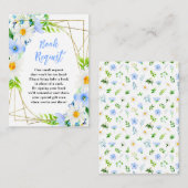 Forget-Me-Nots and Daisies Baby Book Request Informatiekaartje (Voorkant / Achterkant)