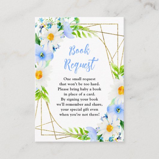 Forget-Me-Nots and Daisies Baby Book Request Informatiekaartje (Voorkant)