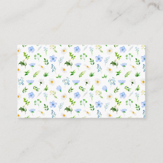 Forget-Me-Nots and Daisies Baby Diaper Raffle Informatiekaartje (Achterkant)