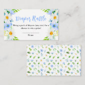Forget-Me-Nots and Daisies Baby Diaper Raffle Informatiekaartje (Voorkant / Achterkant)
