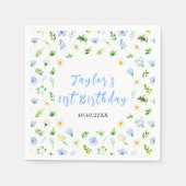 Forget-Me-Nots and Daisies Floral Birthday Servet (Voorkant)