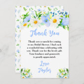 Forget-Me-Nots and Daisies Floral Bridal Shower Bedankkaart (Voorkant / Achterkant)