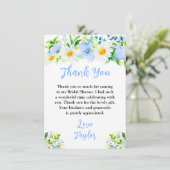 Forget-Me-Nots and Daisies Floral Bridal Shower Bedankkaart (Staand voorkant)