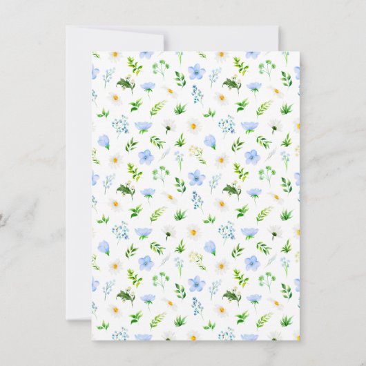 Forget-Me-Nots and Daisies Floral Bridal Shower Bedankkaart (Achterkant)