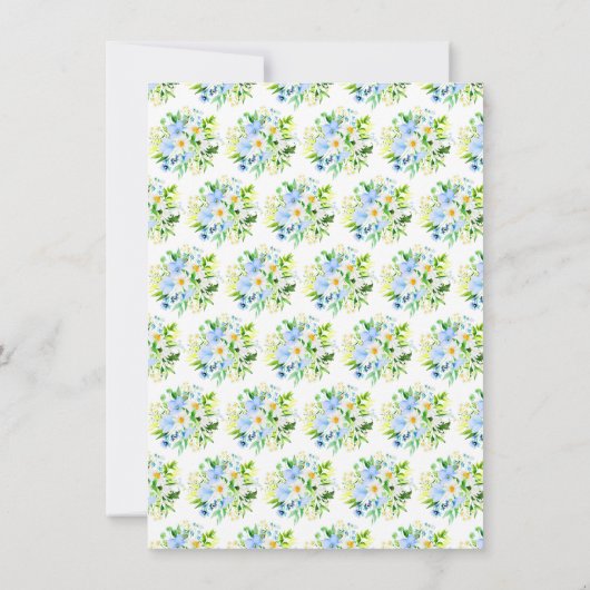 Forget-Me-Nots and Daisies Floral Bridal Shower Bedankkaart (Achterkant)