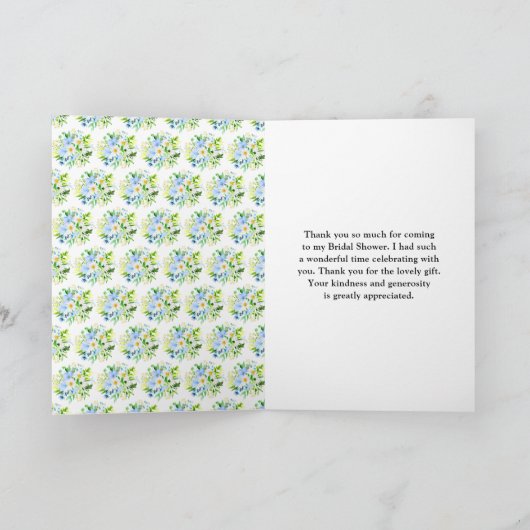 Forget-Me-Nots and Daisies Floral Bridal Shower Bedankkaart (Binnen)