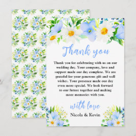 Forget-Me-Nots and Daisies Floral Wedding Bedankkaart