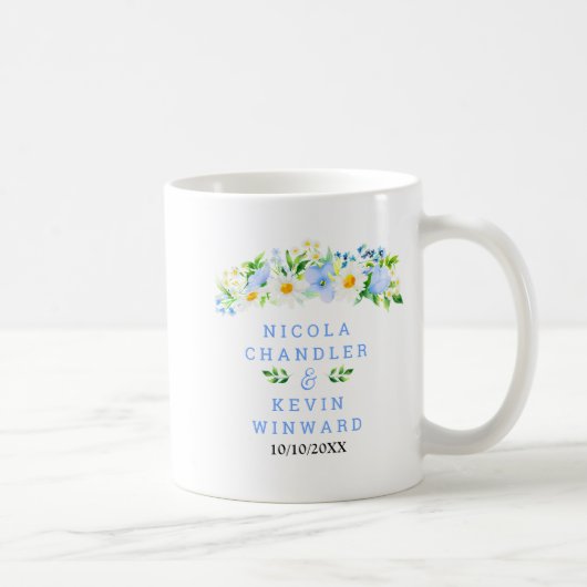 Forget-Me-Nots and Daisies Floral Wedding Koffiemok (Rechts)