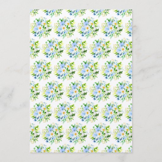 Forget-Me-Nots and Daisies Floral Wedding Menu (Achterkant)