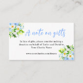 Forget Me Nots and Daisies Wedding A Note On Gifts Informatiekaartje (Voorkant)