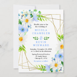 Forget Me Nots and Daisies Wedding Kaart